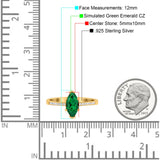 Marquise Solitaire Accent Dazzling Wedding Engagement Ring Round Simulated Cubic Zirconia 925 Sterling Silver