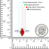 Marquise Solitaire Accent Dazzling Wedding Engagement Ring Round Simulated Cubic Zirconia 925 Sterling Silver
