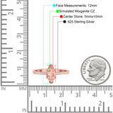Marquise Solitaire Accent Dazzling Wedding Engagement Ring Round Simulated Cubic Zirconia 925 Sterling Silver