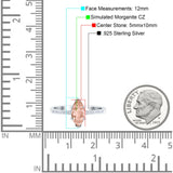 Marquise Solitaire Accent Dazzling Wedding Engagement Ring Round Simulated Cubic Zirconia 925 Sterling Silver