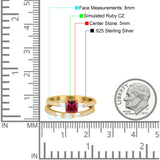 Princess Cut Bridal Ring Set with Cubic Zirconia  & Sterling Silver