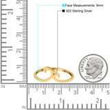 Fashion Swirl Dainty Petite Ring Round Simulated Cubic Zirconia 925 Sterling Silver