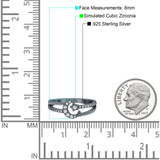 Moon Star Ring Split Shank Round Cubic Zirconia Split Shank 925 Sterling Silver