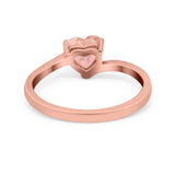 Swirl Wedding Heart Promise Ring Simulated Cubic Zirconia 925 Sterling Silver