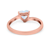 Swirl Wedding Heart Promise Ring Simulated Cubic Zirconia 925 Sterling Silver