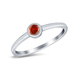 Petite Dainty Wedding Ring Bezel Simulated Cubic Zirconia 925 Sterling Silver