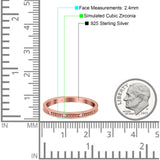 Eternity Ring Wedding Band Round Simulated Cubic Zirconia 925 Sterling Silver (2.4mm)
