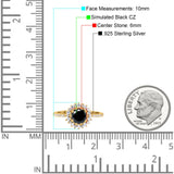 Halo Art Deco Wedding Bridal Ring Round Simulated Cubic Zirconia 925 Sterling Silver