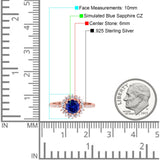 Halo Art Deco Wedding Bridal Ring Round Simulated Cubic Zirconia 925 Sterling Silver