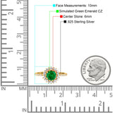 Halo Art Deco Wedding Bridal Ring Round Simulated Cubic Zirconia 925 Sterling Silver