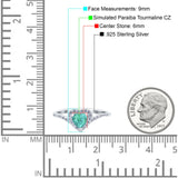 Halo Heart Art Deco Wedding Bridal Ring Round Simulated Cubic Zirconia 925 Sterling Silver