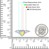 Halo Heart Art Deco Wedding Bridal Ring Round Simulated Cubic Zirconia 925 Sterling Silver