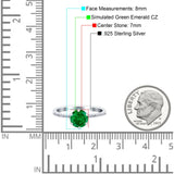 Art Deco Wedding Engagement Bridal Ring Round Simulated Cubic Zirconia 925 Sterling Silver