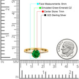 Art Deco Wedding Engagement Bridal Ring Round Simulated Cubic Zirconia 925 Sterling Silver