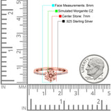 Art Deco Wedding Engagement Bridal Ring Round Simulated Cubic Zirconia 925 Sterling Silver