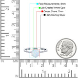 Art Deco Wedding Engagement Bridal Ring Round Simulated Cubic Zirconia 925 Sterling Silver
