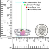 Two Piece Art Deco Wedding Engagement Bridal Ring Round Simulated Cubic Zirconia 925 Sterling Silver