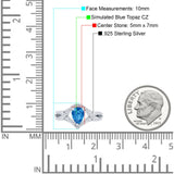 Halo Art Deco Wedding Pear Bridal Ring Crisscross Round Simulated Cubic Zirconia 925 Sterling Silver