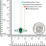 Halo Art Deco Wedding Pear Bridal Ring Crisscross Round Simulated Cubic Zirconia 925 Sterling Silver