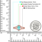 Halo Art Deco Wedding Pear Bridal Ring Crisscross Round Simulated Cubic Zirconia 925 Sterling Silver