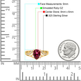 Teardrop Dainty Art Deco Pear Wedding Engagement Bridal Ring Round Simulated Cubic Zirconia 925 Sterling Silver