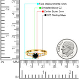 Art Deco Wedding Engagement Bridal Ring Round Simulated Cubic Zirconia 925 Sterling Silver