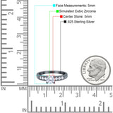 Art Deco Wedding Engagement Bridal Ring Round Simulated Cubic Zirconia 925 Sterling Silver