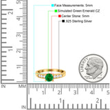 Art Deco Wedding Engagement Bridal Ring Round Simulated Cubic Zirconia 925 Sterling Silver