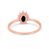 Petite Dainty Thumb Ring Round Simulated Cubic Zirconia 925 Sterling Silver