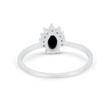 Petite Dainty Thumb Ring Round Simulated Cubic Zirconia 925 Sterling Silver