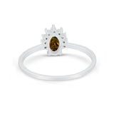 Petite Dainty Thumb Ring Round Simulated Cubic Zirconia 925 Sterling Silver