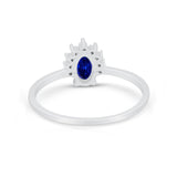 Petite Dainty Thumb Ring Round Simulated Cubic Zirconia 925 Sterling Silver