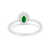 Petite Dainty Thumb Ring Round Simulated Cubic Zirconia 925 Sterling Silver