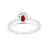 Petite Dainty Thumb Ring Round Simulated Cubic Zirconia 925 Sterling Silver