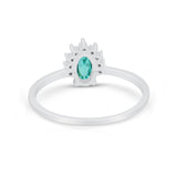 Petite Dainty Thumb Ring Round Simulated Cubic Zirconia 925 Sterling Silver