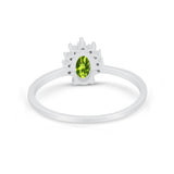 Petite Dainty Thumb Ring Round Simulated Cubic Zirconia 925 Sterling Silver