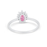 Petite Dainty Thumb Ring Round Simulated Cubic Zirconia 925 Sterling Silver