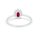 Petite Dainty Thumb Ring Round Simulated Cubic Zirconia 925 Sterling Silver