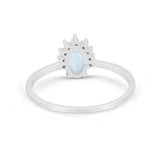 Petite Dainty Thumb Ring Round Simulated Cubic Zirconia 925 Sterling Silver