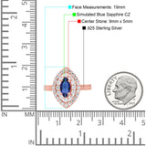 Marquise Vintage Halo Wedding Ring Simulated Cubic Zirconia 925 Sterling Silver