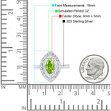 Marquise Vintage Halo Wedding Ring Simulated Cubic Zirconia 925 Sterling Silver