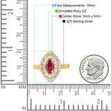 Marquise Vintage Halo Wedding Ring Simulated Cubic Zirconia 925 Sterling Silver