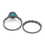 Halo Oval Bridal Wedding Set Ring Art Deco Oval Round Cubic Zirconia Solid 925 Sterling Silver Choose Color Size 4 to 12