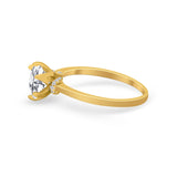 Art Deco Engagement Ring Round Simulated Cubic Zirconia 925 Sterling Silver