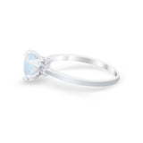 Art Deco Engagement Ring Round Simulated Cubic Zirconia 925 Sterling Silver