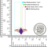 Vintage Art Deco Marquise Wedding Ring Simulated Cubic Zirconia 925 Sterling Silver