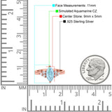 Vintage Art Deco Marquise Wedding Ring Simulated Cubic Zirconia 925 Sterling Silver