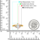 Vintage Art Deco Marquise Wedding Ring Simulated Cubic Zirconia 925 Sterling Silver