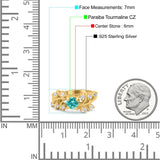 Vintage Style Wedding Bridal Ring Round Simulated Cubic Zirconia 925 Sterling Silver