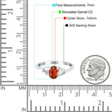 Art Deco Oval Wedding Engagement Bridal Ring Simulated Cubic Zirconia 925 Sterling Silver